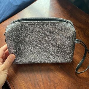 Glittery Black Makeup Pouch